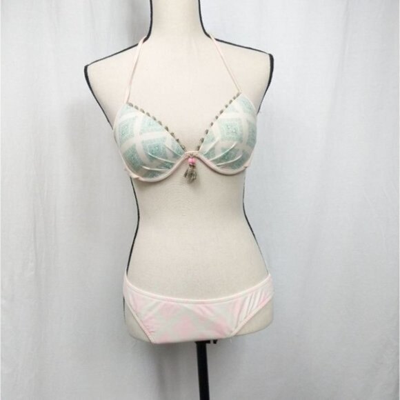 Victoria's Secret Pom Pom Tassel Bikini Set 32C L - Picture 1 of 7